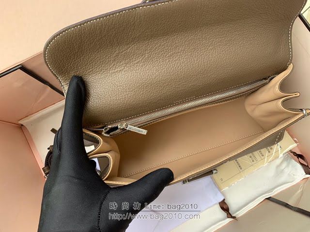 DELVAUX女包 德爾沃比利時單肩包 純手工蜜蠟縫線 德爾沃女手提包 女手拎包 Ds0028手縫大象灰 Delvaux斜挎包  fcs1390